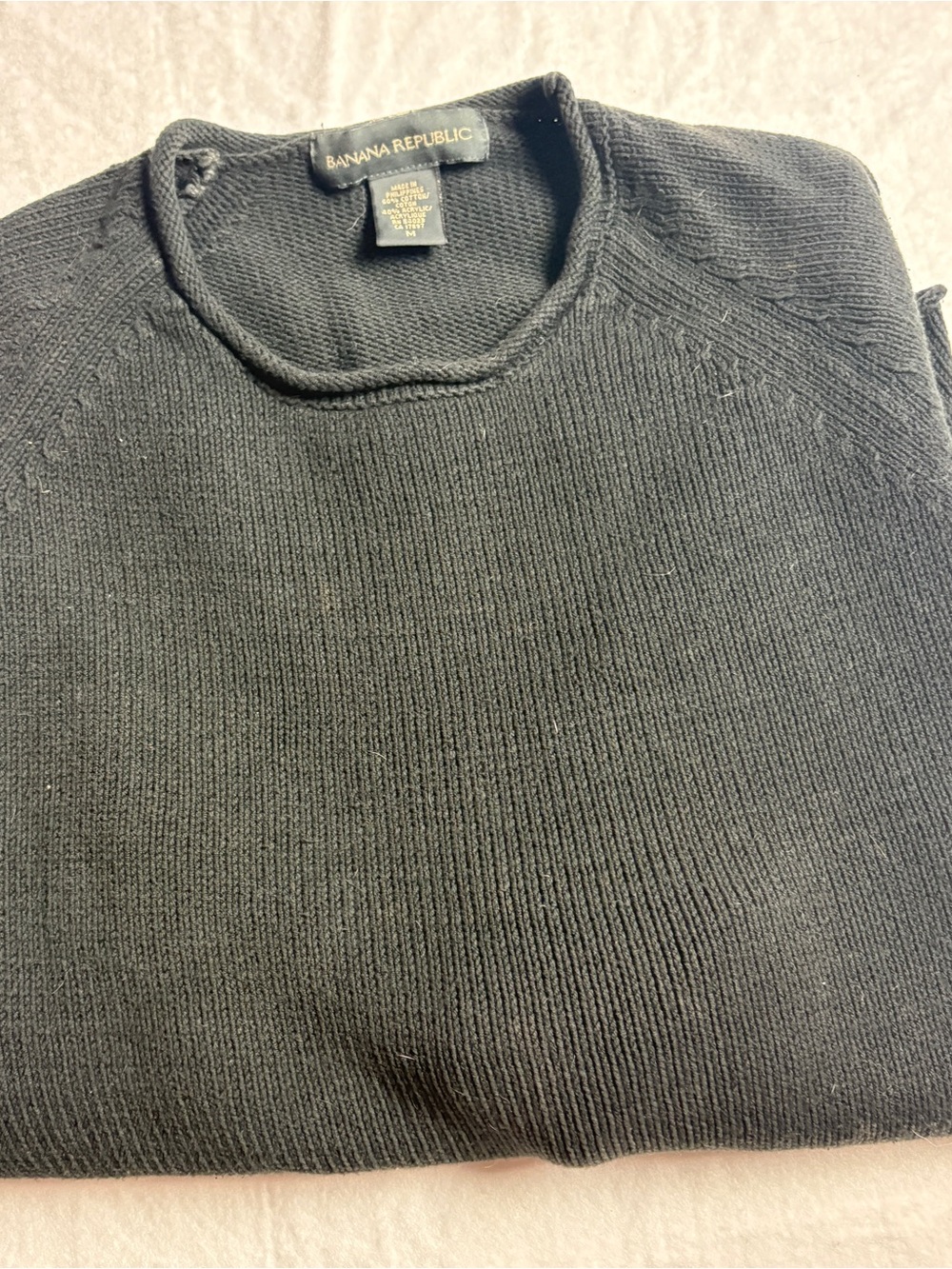 Banana Republic Men’s Black Crewneck Knit Sweater